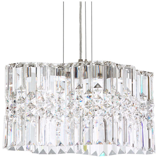 Selene 7.5"H x 14.5"W 2-Light Crystal Pendant in Polished Stainle