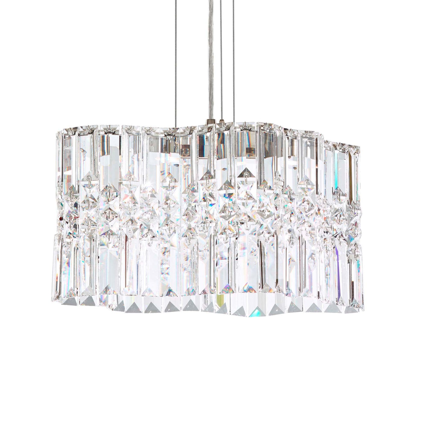Selene 7.5"H x 14.5"W 2-Light Crystal Pendant in Polished Stainle