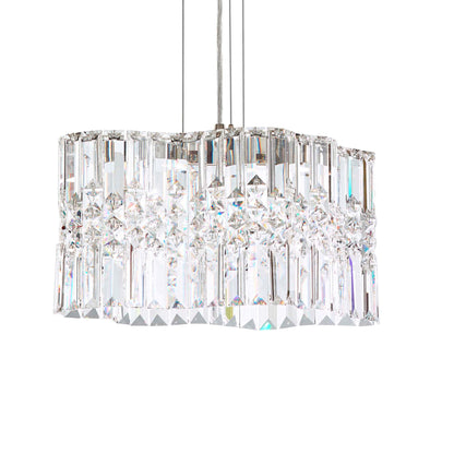 Selene 7.5"H x 14.5"W 2-Light Crystal Pendant in Polished Stainle