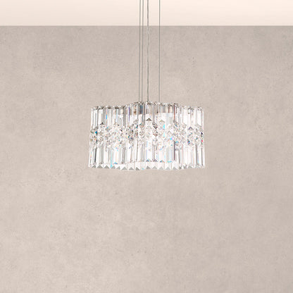 Selene 7.5"H x 14.5"W 2-Light Crystal Pendant in Polished Stainle