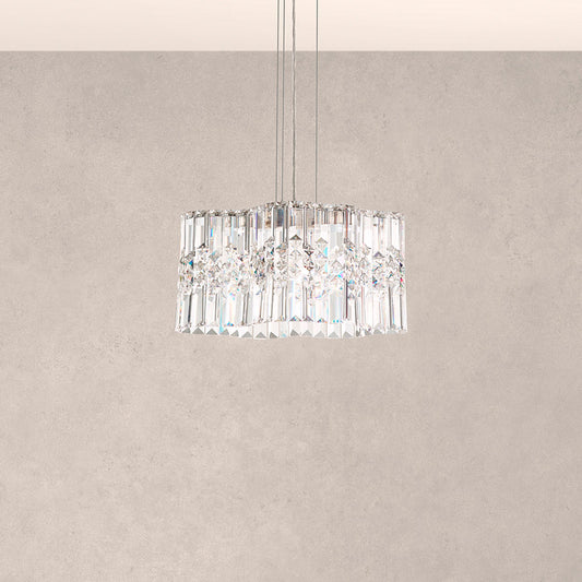 Selene 7.5"H x 14.5"W 2-Light Crystal Pendant in Polished Stainle