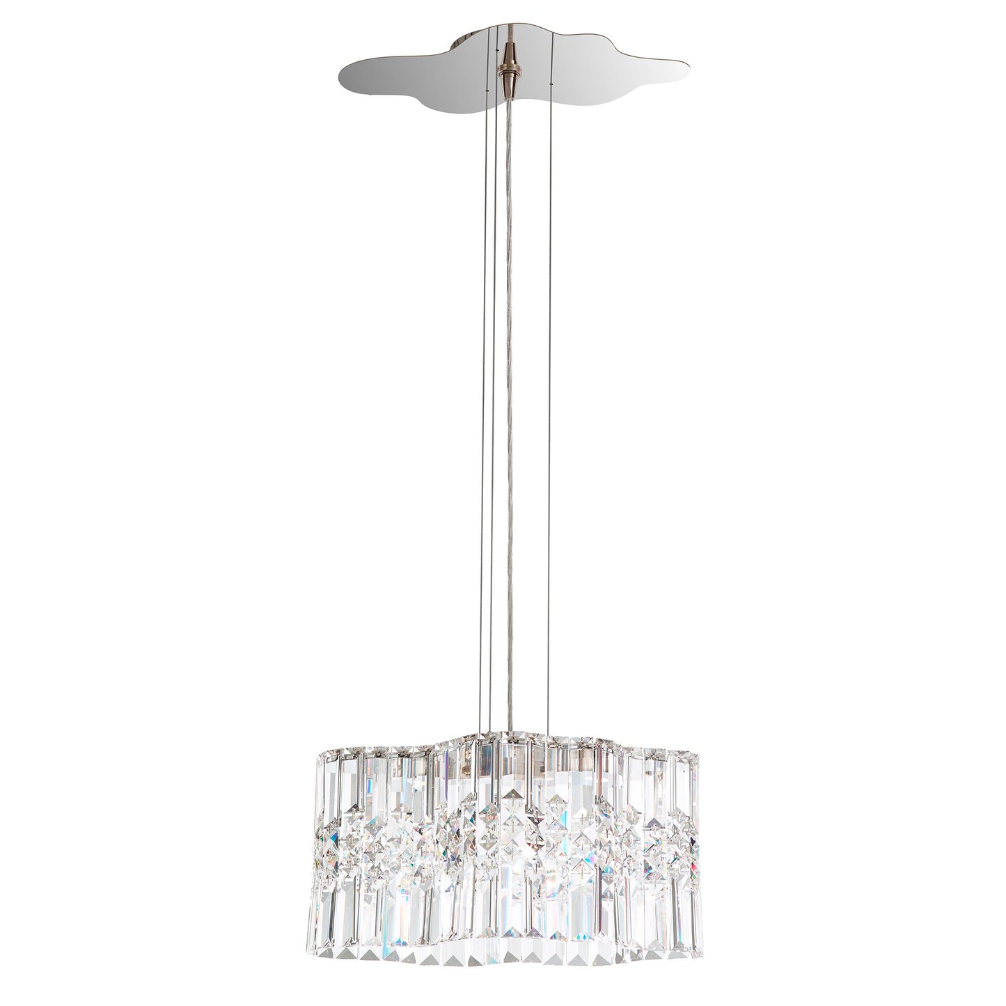 Selene 7.5"H x 14.5"W 2-Light Crystal Pendant in Polished Stainle