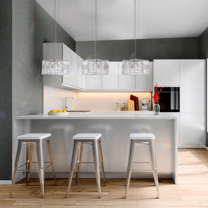 Selene 7.5"H x 14.5"W 2-Light Crystal Pendant in Polished Stainle