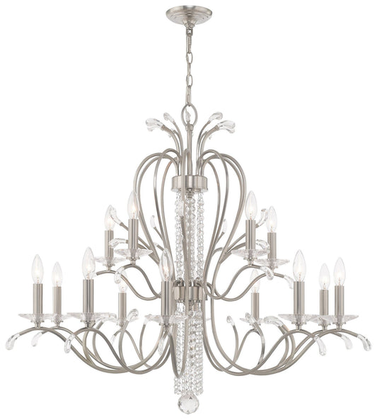 Serafina 15 Light Brushed Nickel Chandelier