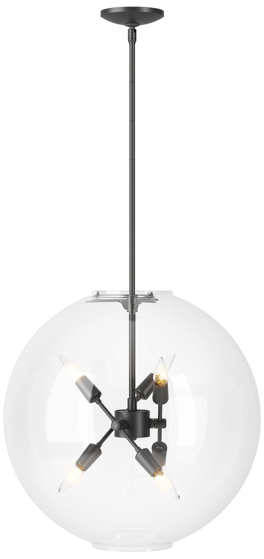 Sfera 6-Light Pendant - Black - Clear Glass