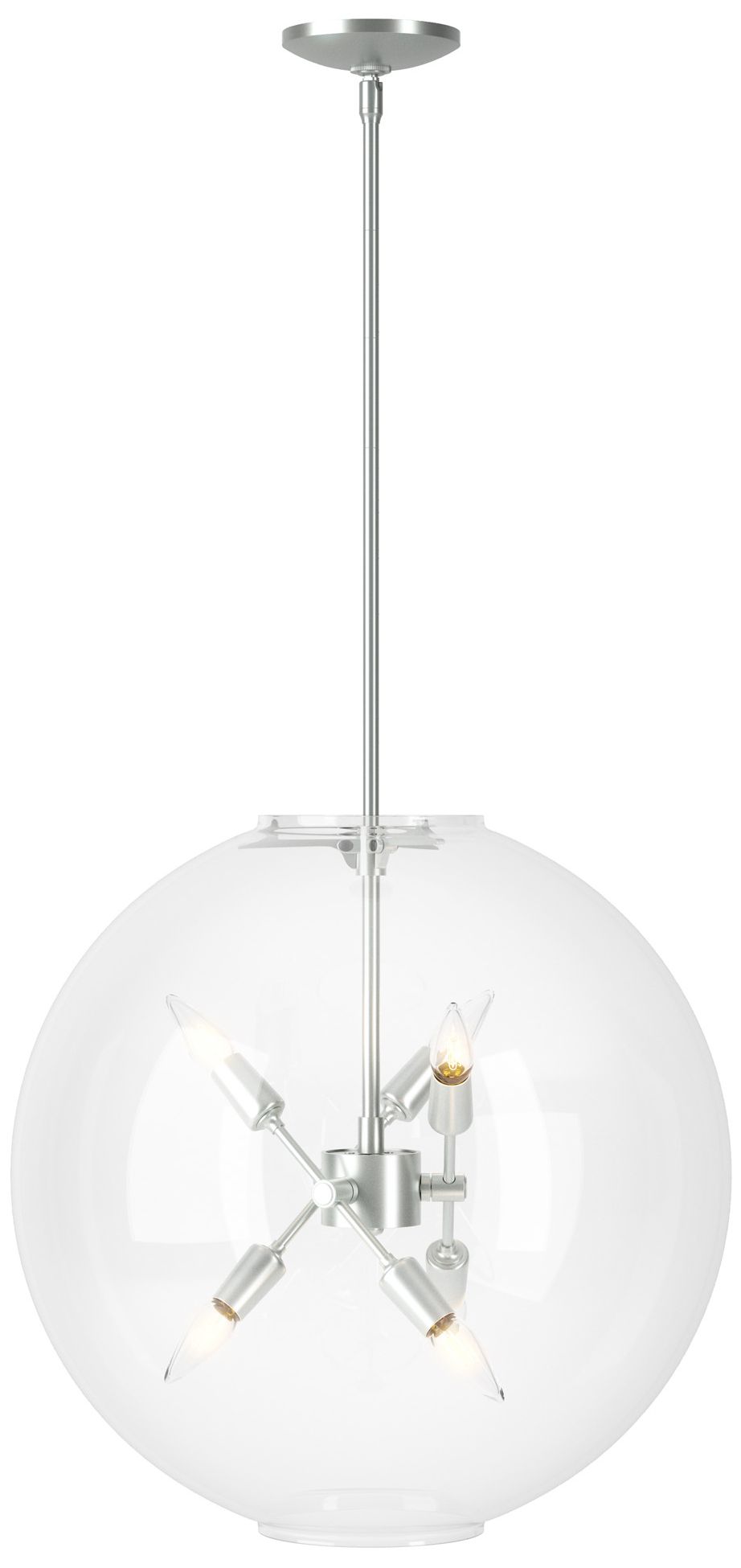 Sfera 6-Light Pendant - Platinum - Clear Glass