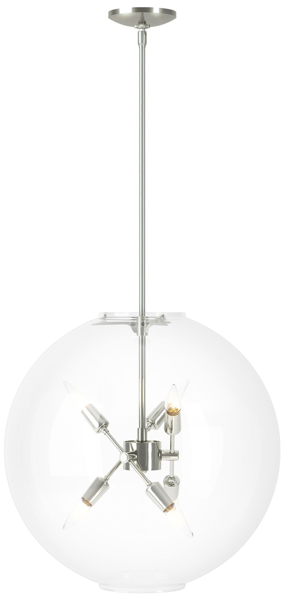 Sfera 6-Light Pendant - Sterling - Clear Glass