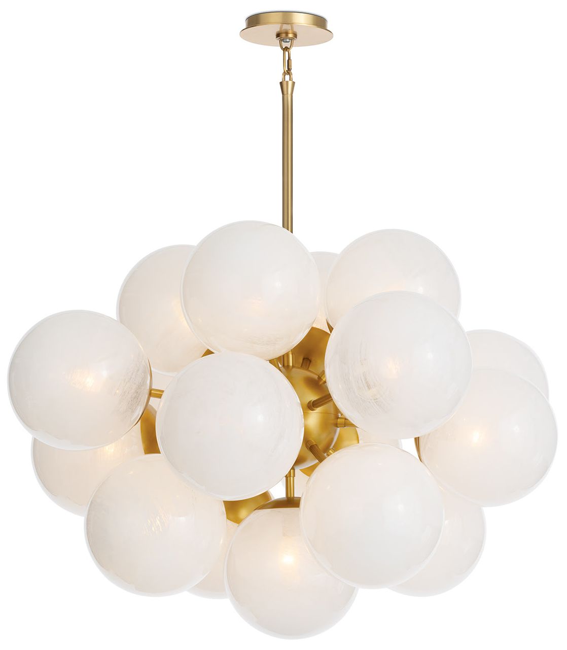 Shine Chandelier (Natural Brass with Swirl Glass)