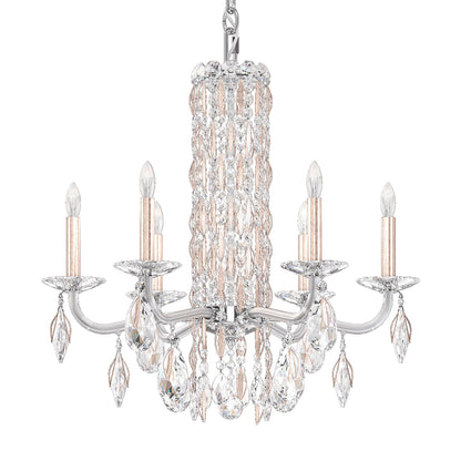 Siena 23.5"H x 24.5"W 6-Light Crystal Chandelier in Antique Silve