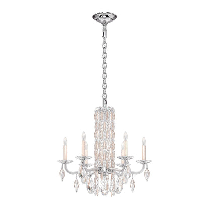 Siena 23.5"H x 24.5"W 6-Light Crystal Chandelier in Antique Silve