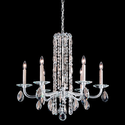 Siena 23.5"H x 24.5"W 6-Light Crystal Chandelier in Antique Silve
