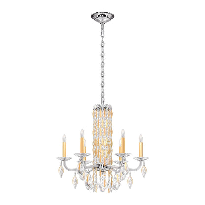 Siena 23.5"H x 24.5"W 6-Light Crystal Chandelier in Heirloom Gold