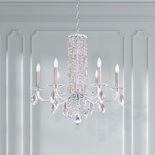 Siena 23.5"H x 24.5"W 6-Light Crystal Chandelier in Pol Stainless