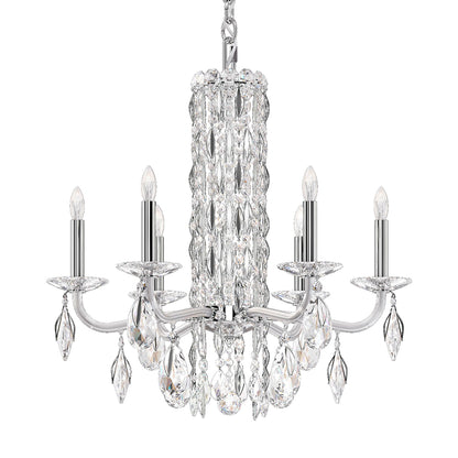 Siena 23.5"H x 24.5"W 6-Light Crystal Chandelier in Pol Stainless