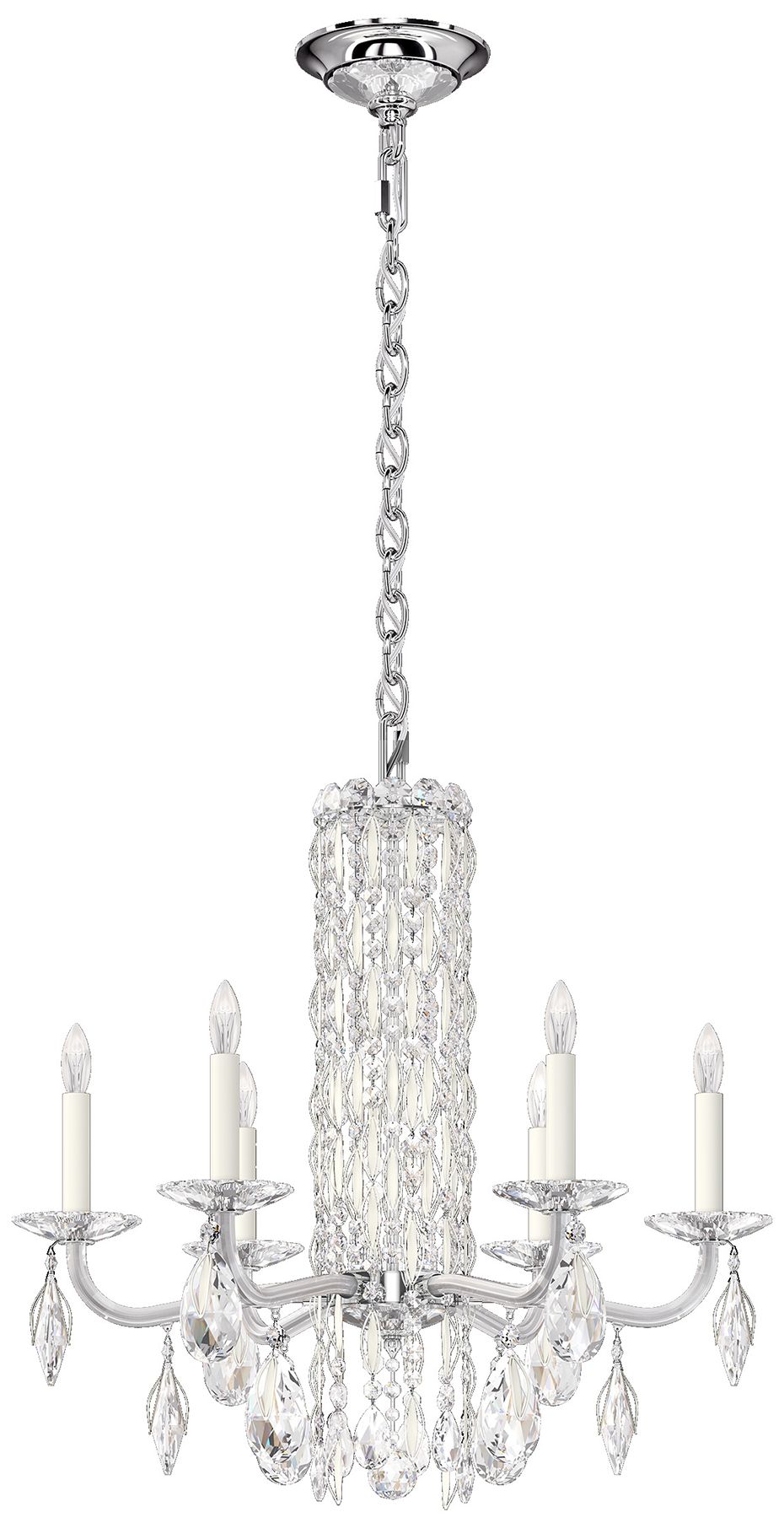 Siena 23.5"H x 24.5"W 6-Light Crystal Chandelier in White