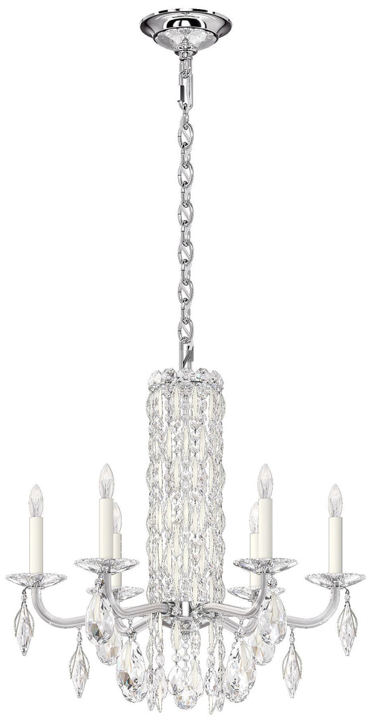 Siena 23.5"H x 24.5"W 6-Light Crystal Chandelier in White