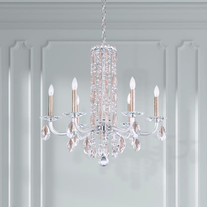 Siena 23.5"H x 24.5"W 6-Light Crystal Chandelier in White