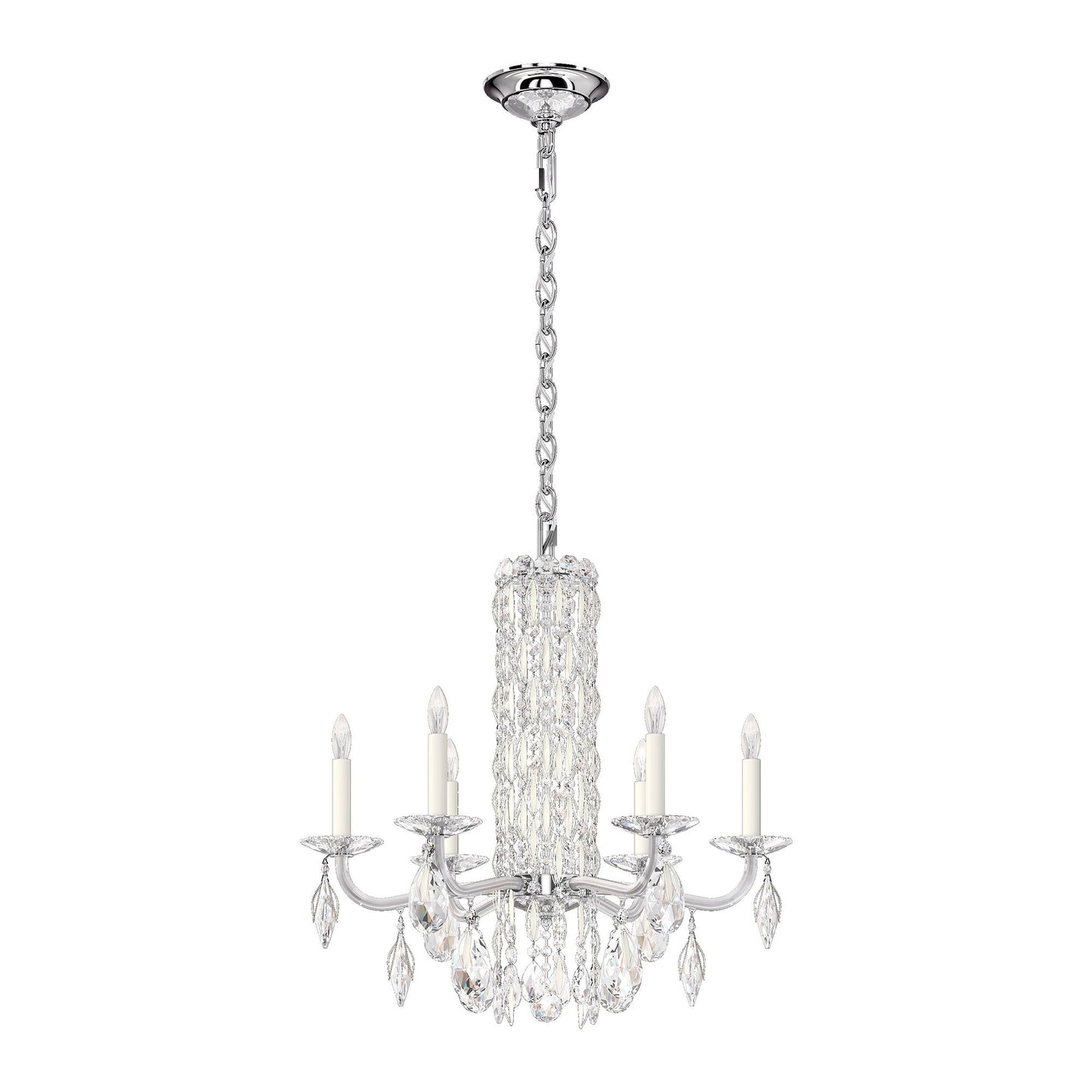 Siena 23.5"H x 24.5"W 6-Light Crystal Chandelier in White