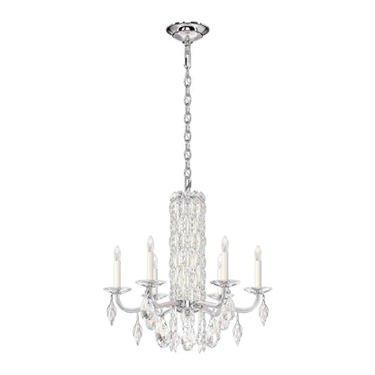 Siena 23.5"H x 24.5"W 6-Light Crystal Chandelier in White