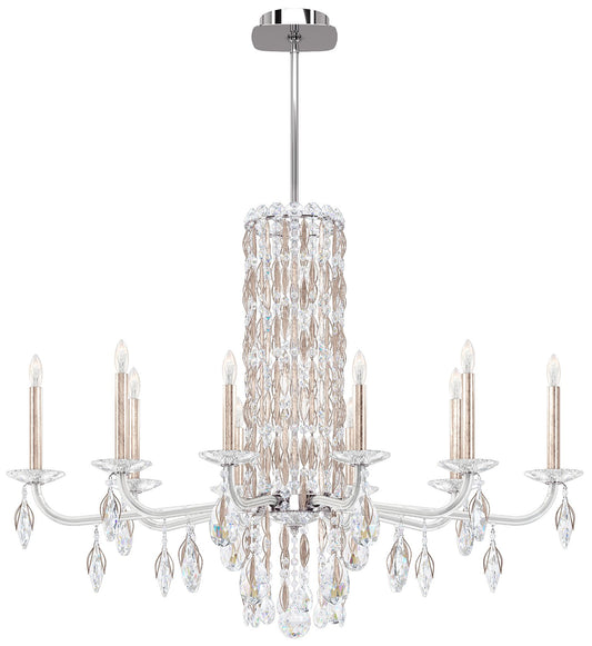 Siena 30"H x 40.5"W 10-Light Crystal Chandelier in Antique Silver