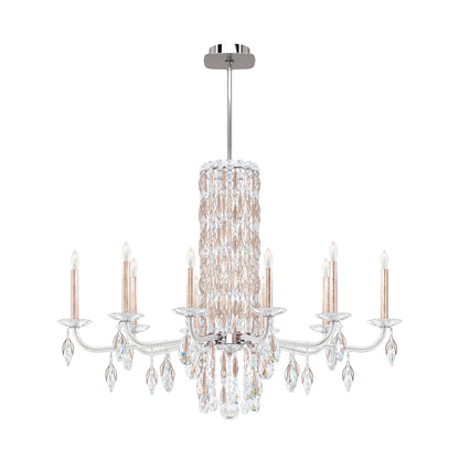 Siena 30"H x 40.5"W 10-Light Crystal Chandelier in Antique Silver