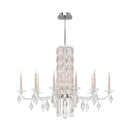 Siena 30"H x 40.5"W 10-Light Crystal Chandelier in Antique Silver