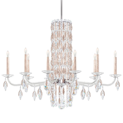 Siena 30"H x 40.5"W 10-Light Crystal Chandelier in Antique Silver
