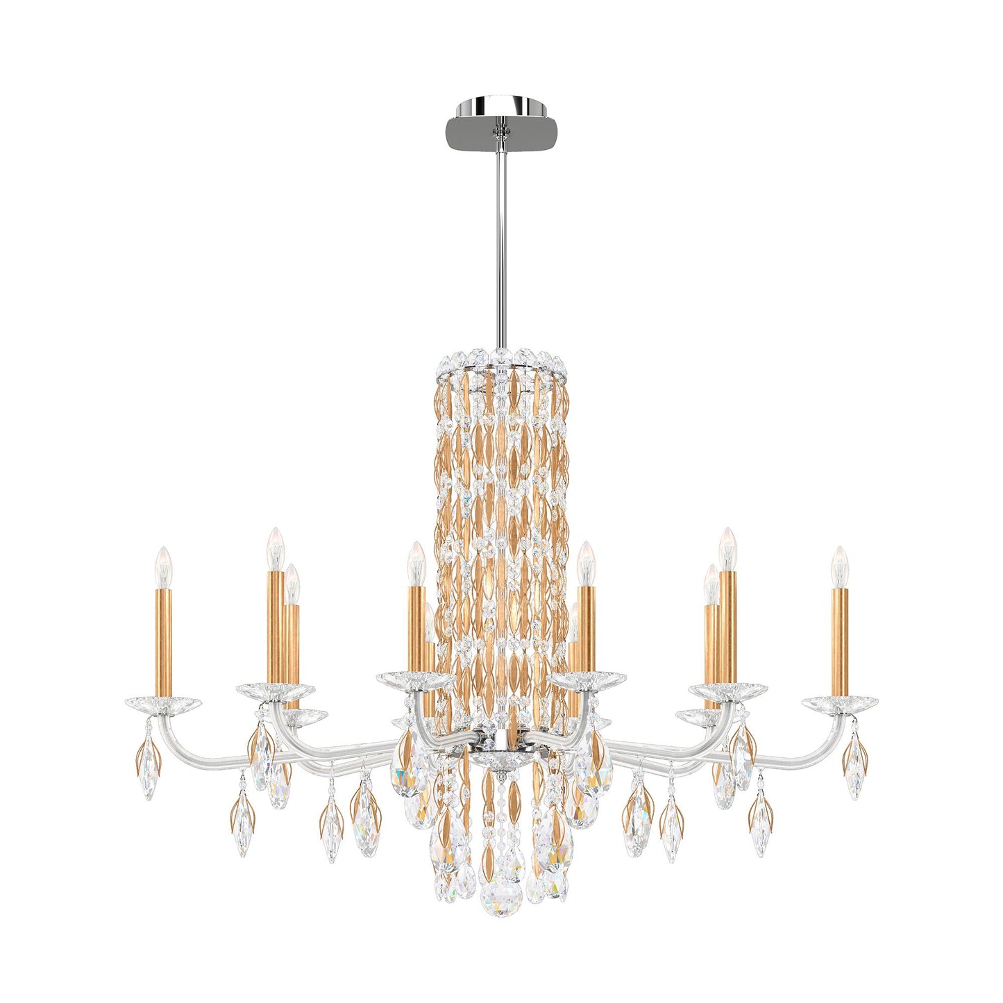 Siena 30"H x 40.5"W 10-Light Crystal Chandelier in Heirloom Gold