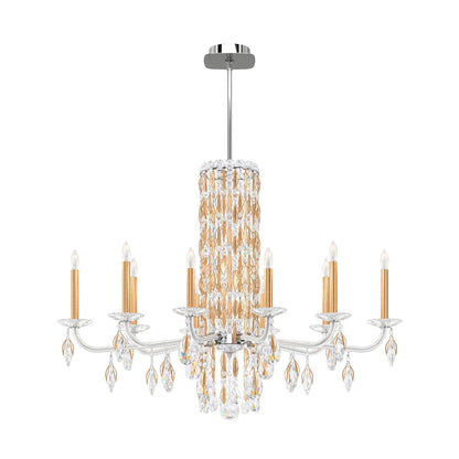 Siena 30"H x 40.5"W 10-Light Crystal Chandelier in Heirloom Gold