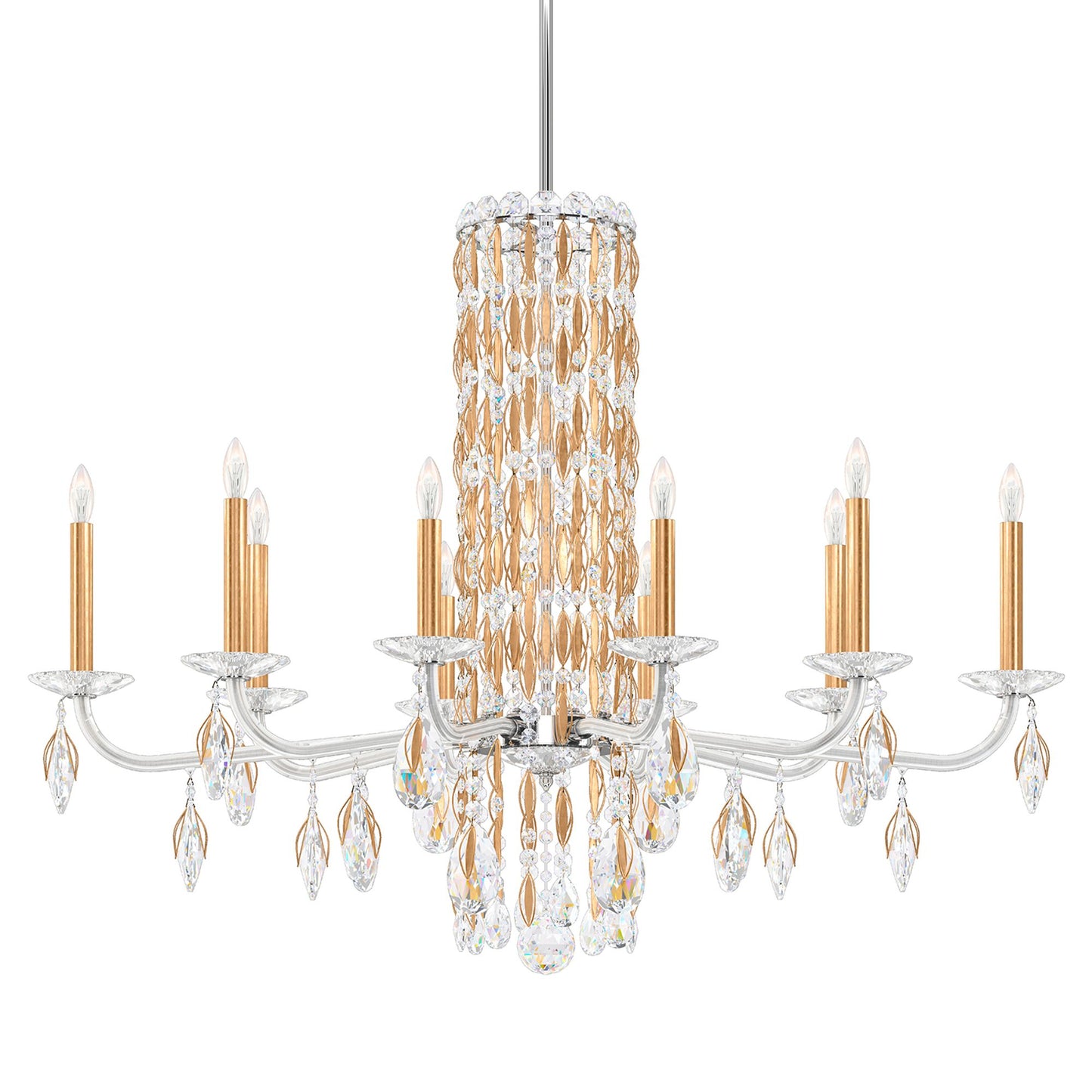 Siena 30"H x 40.5"W 10-Light Crystal Chandelier in Heirloom Gold