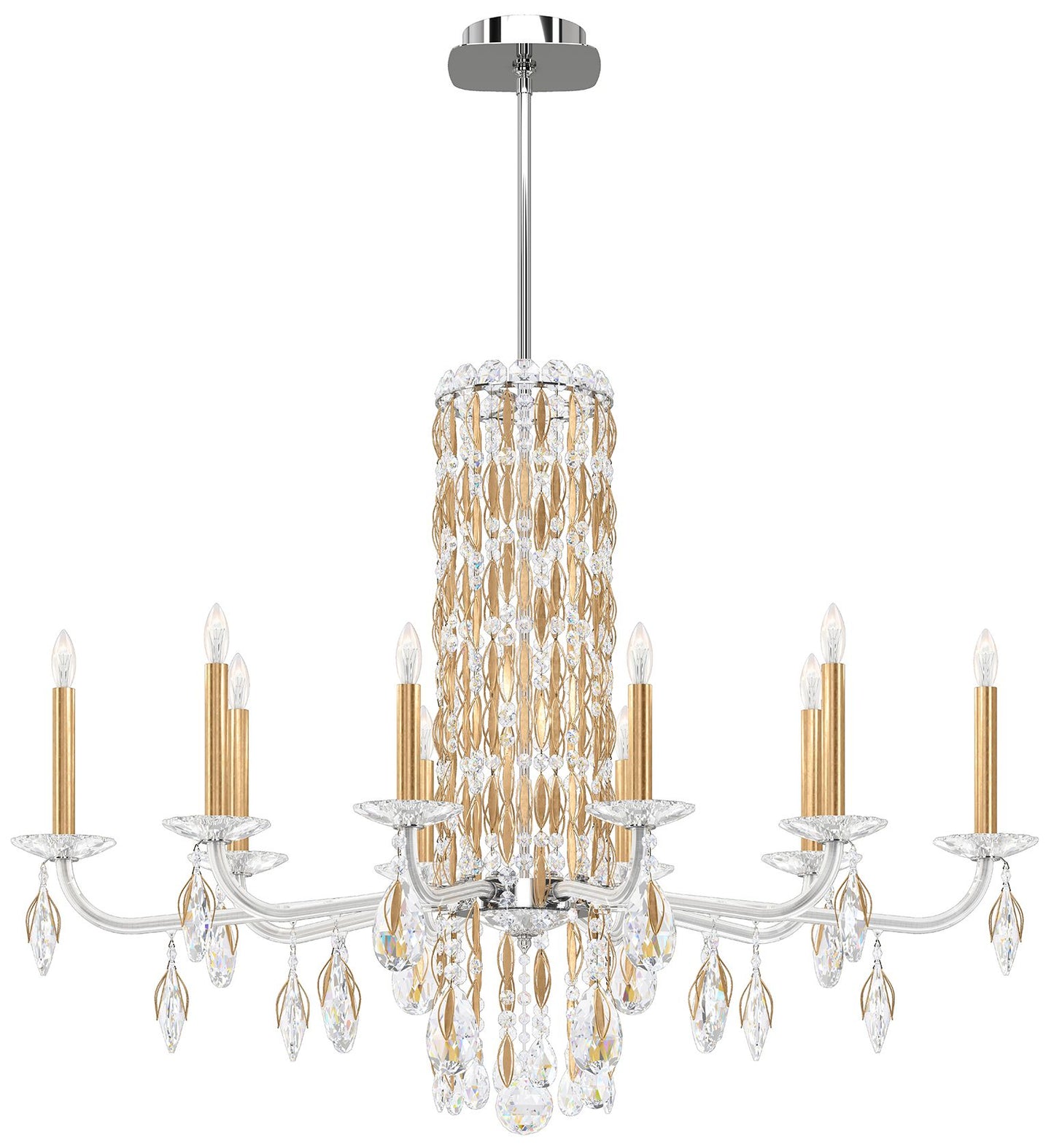 Siena 30"H x 40.5"W 10-Light Crystal Chandelier in Heirloom Gold