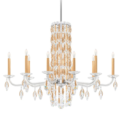 Siena 30"H x 40.5"W 10-Light Crystal Chandelier in Heirloom Gold