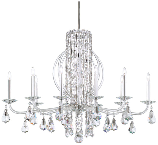 Siena 30"H x 40.5"W 10-Light Crystal Chandelier in Polished Stain