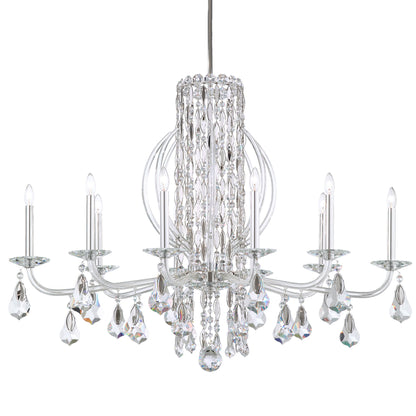 Siena 30"H x 40.5"W 10-Light Crystal Chandelier in Polished Stain