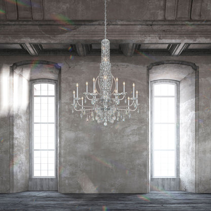 Siena 30"H x 40.5"W 10-Light Crystal Chandelier in Polished Stain