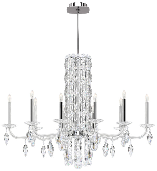 Siena 30"H x 40.5"W 10-Light Crystal Chandelier in Polished Stain