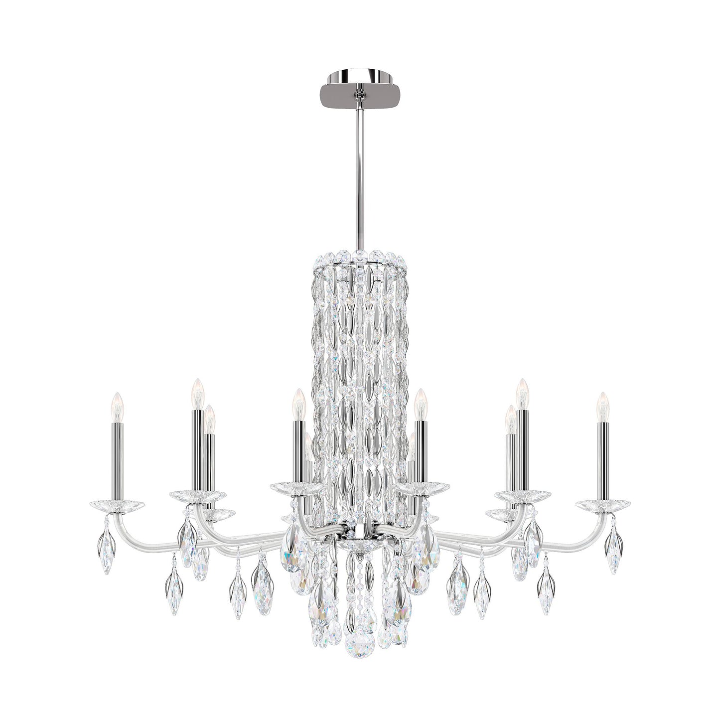 Siena 30"H x 40.5"W 10-Light Crystal Chandelier in Polished Stain