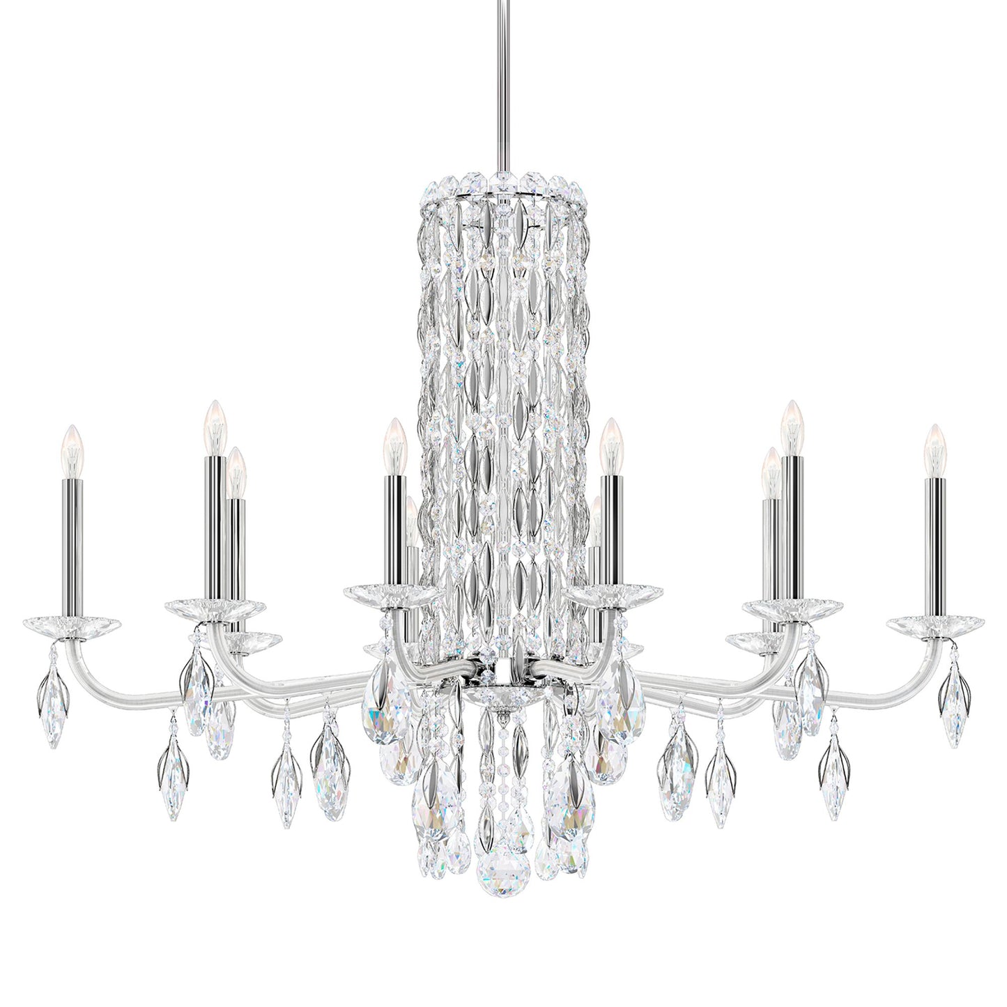 Siena 30"H x 40.5"W 10-Light Crystal Chandelier in Polished Stain
