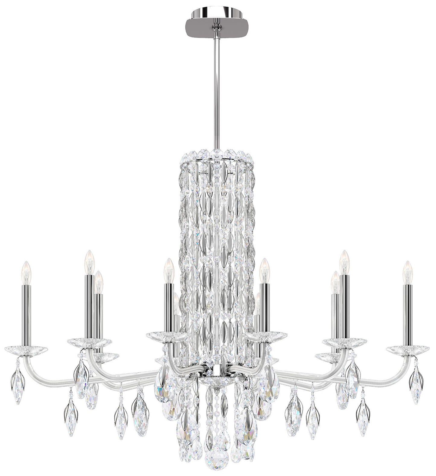 Siena 30"H x 40.5"W 10-Light Crystal Chandelier in Polished Stain