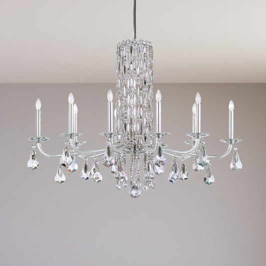 Siena 30"H x 40.5"W 10-Light Crystal Chandelier in Polished Stain