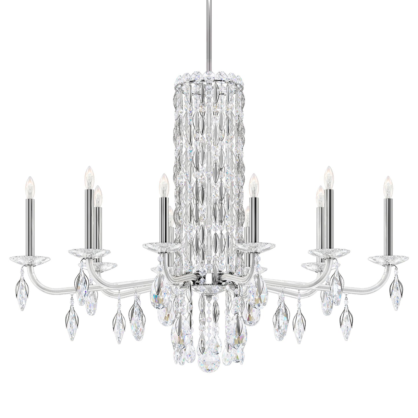 Siena 30"H x 40.5"W 10-Light Crystal Chandelier in Polished Stain