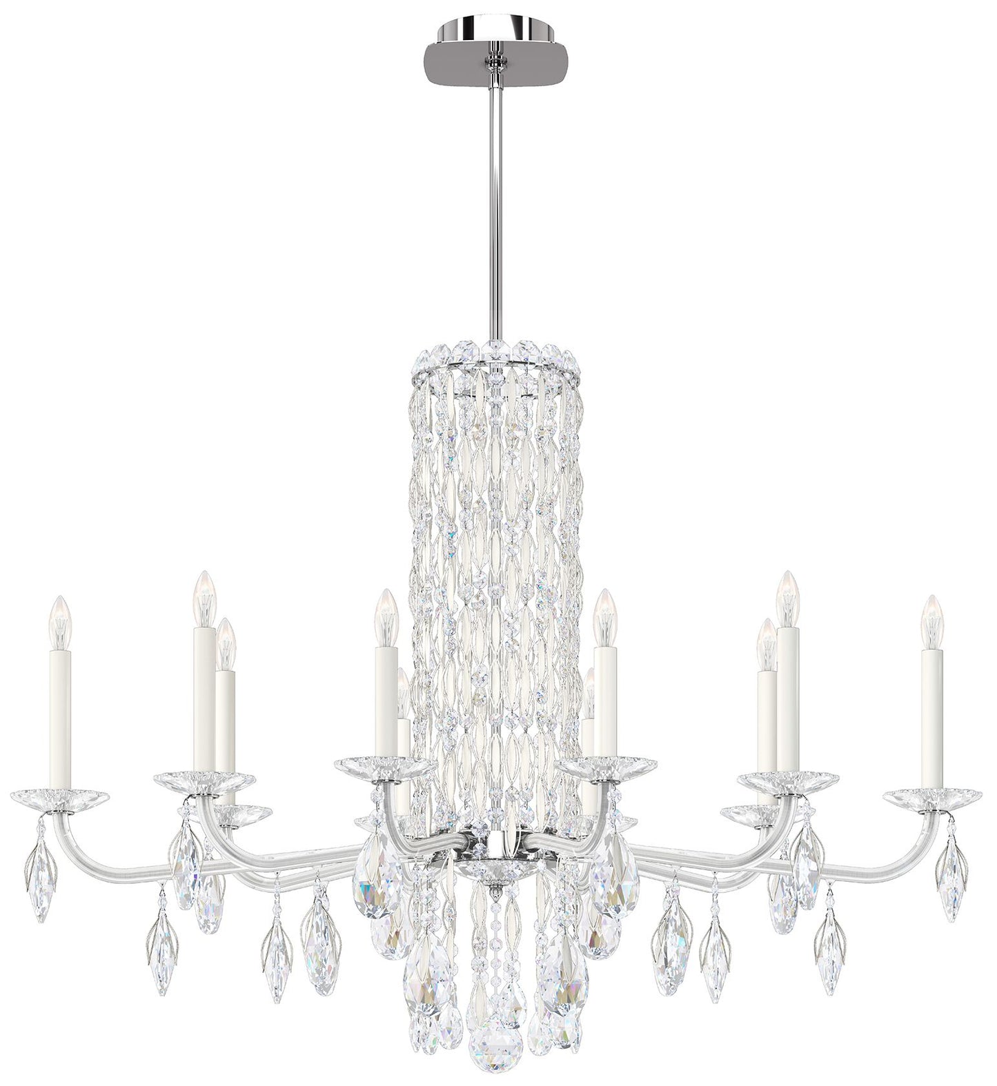 Siena 30"H x 40.5"W 10-Light Crystal Chandelier in White