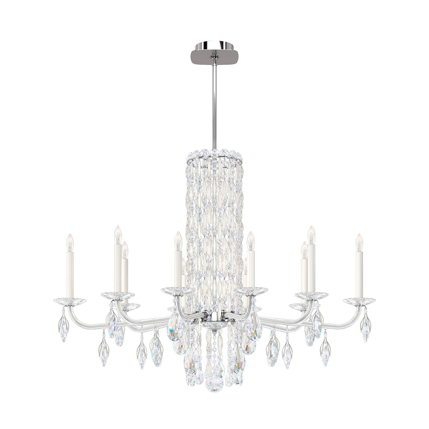 Siena 30"H x 40.5"W 10-Light Crystal Chandelier in White