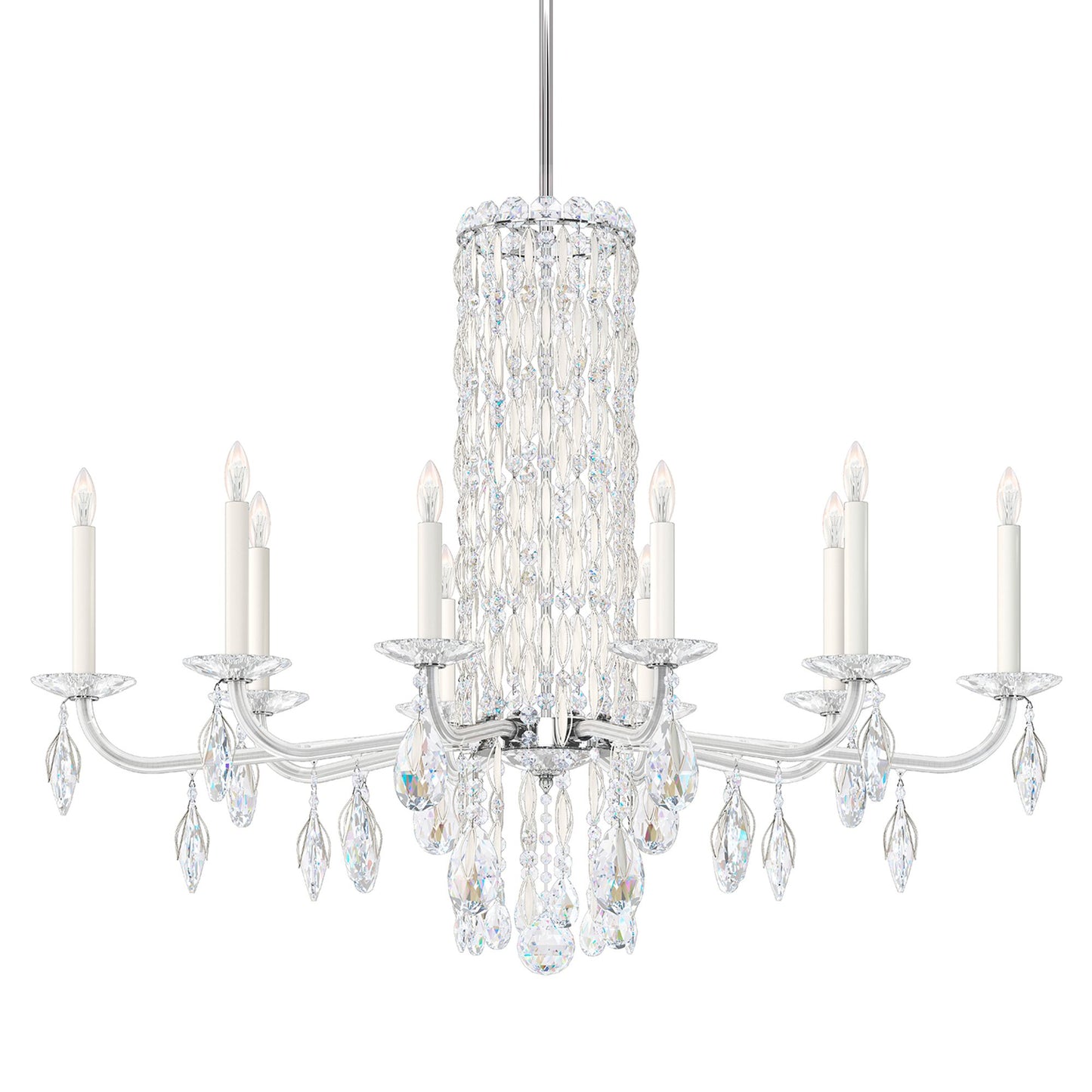 Siena 30"H x 40.5"W 10-Light Crystal Chandelier in White