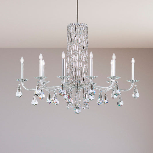 Siena 30"H x 40.5"W 10-Light Crystal Chandelier in White