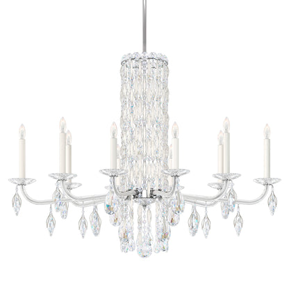 Siena 30"H x 40.5"W 10-Light Crystal Chandelier in White