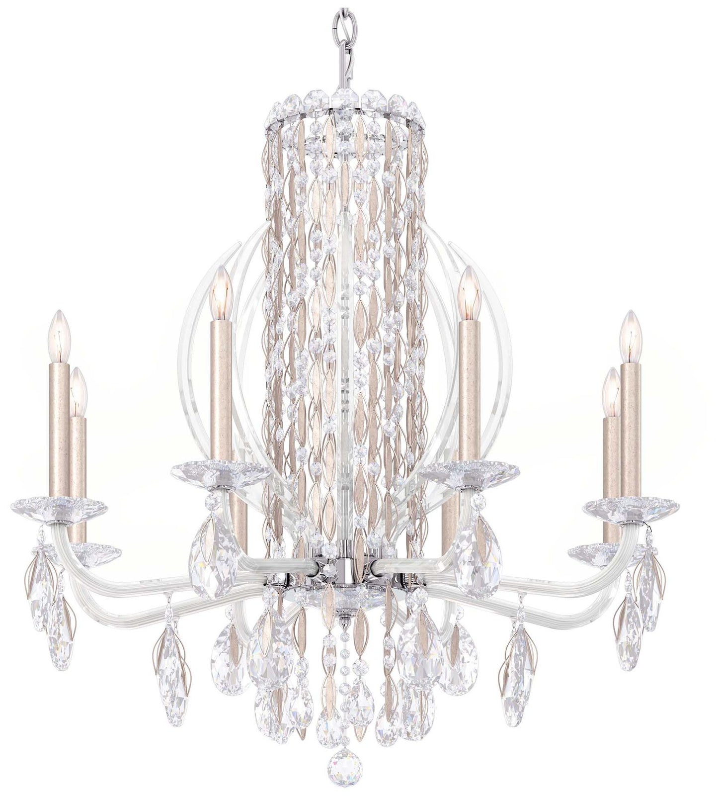 Siena 31"H x 30"W 8-Light Crystal Chandelier in Antique Silver