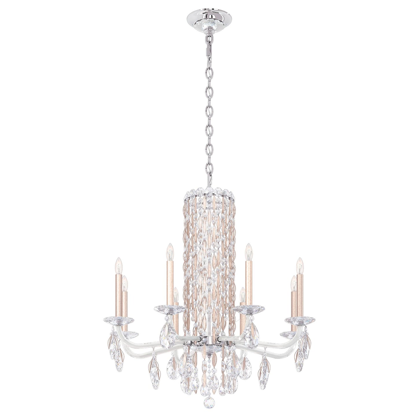 Siena 31"H x 30"W 8-Light Crystal Chandelier in Antique Silver