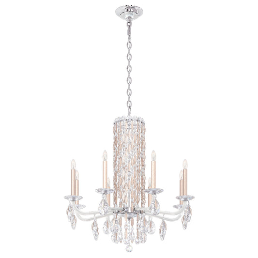 Siena 31"H x 30"W 8-Light Crystal Chandelier in Antique Silver