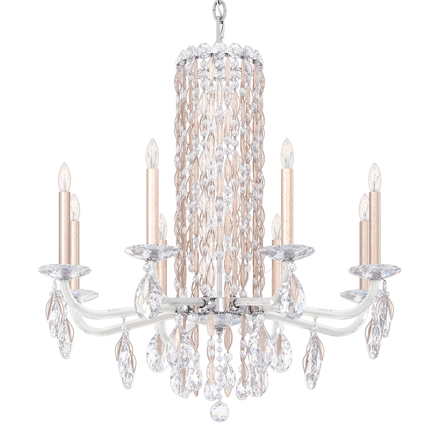 Siena 31"H x 30"W 8-Light Crystal Chandelier in Antique Silver